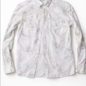 All Saints Floral Casual Button Down Shirt - White and Pastel